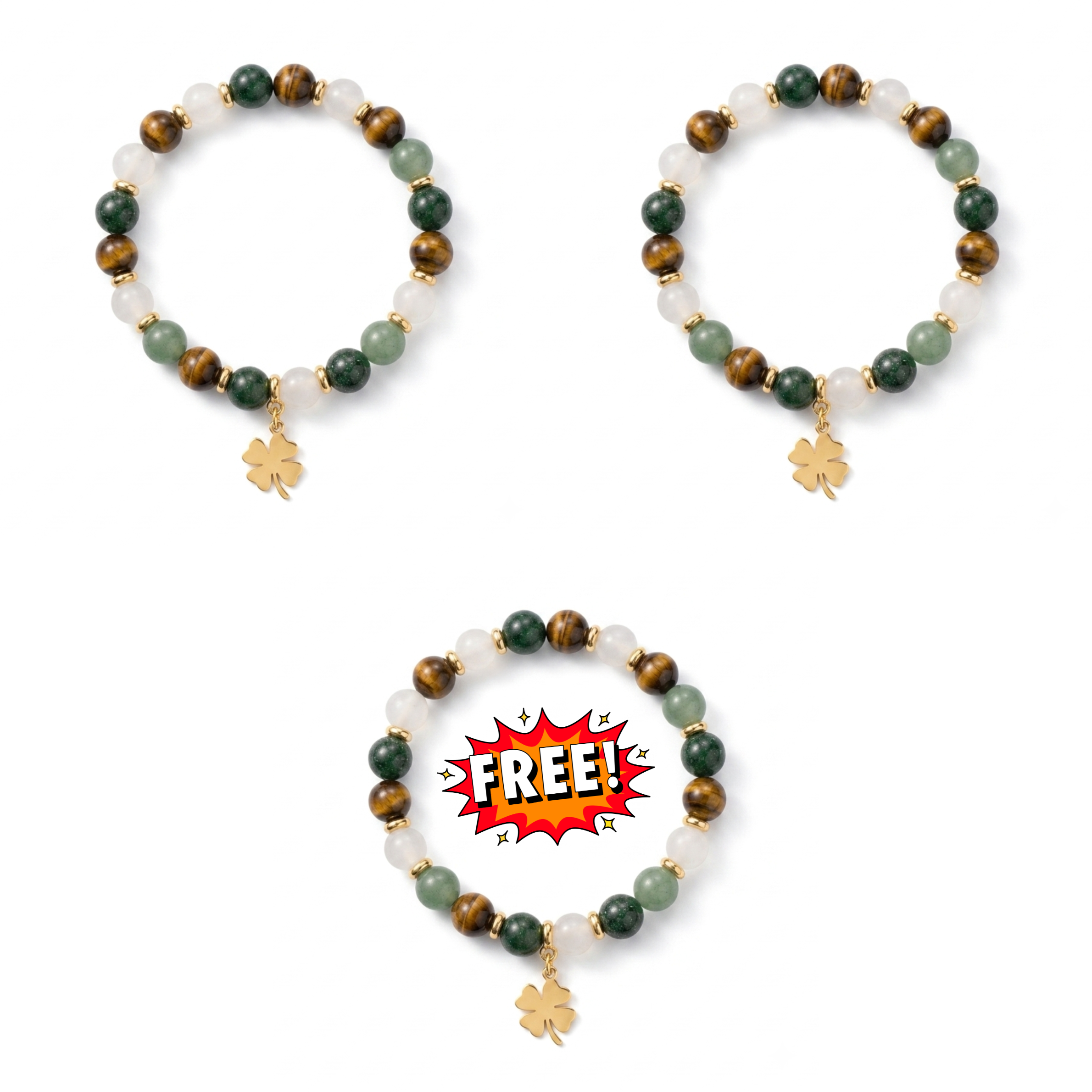 2 x FourLeaf Gradient Bracelet +  free