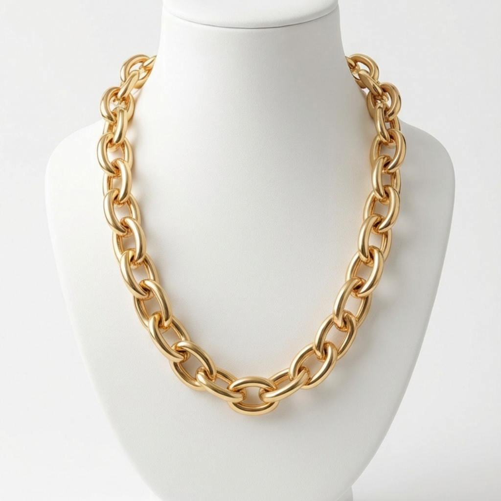 Solis Oval Link Necklace — front view